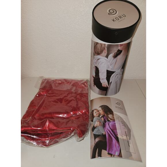 New! Koru Carrier Double Layer Dupioni Silk Baby Ring Sling 8-35 lbs Red - Picture 4 of 5